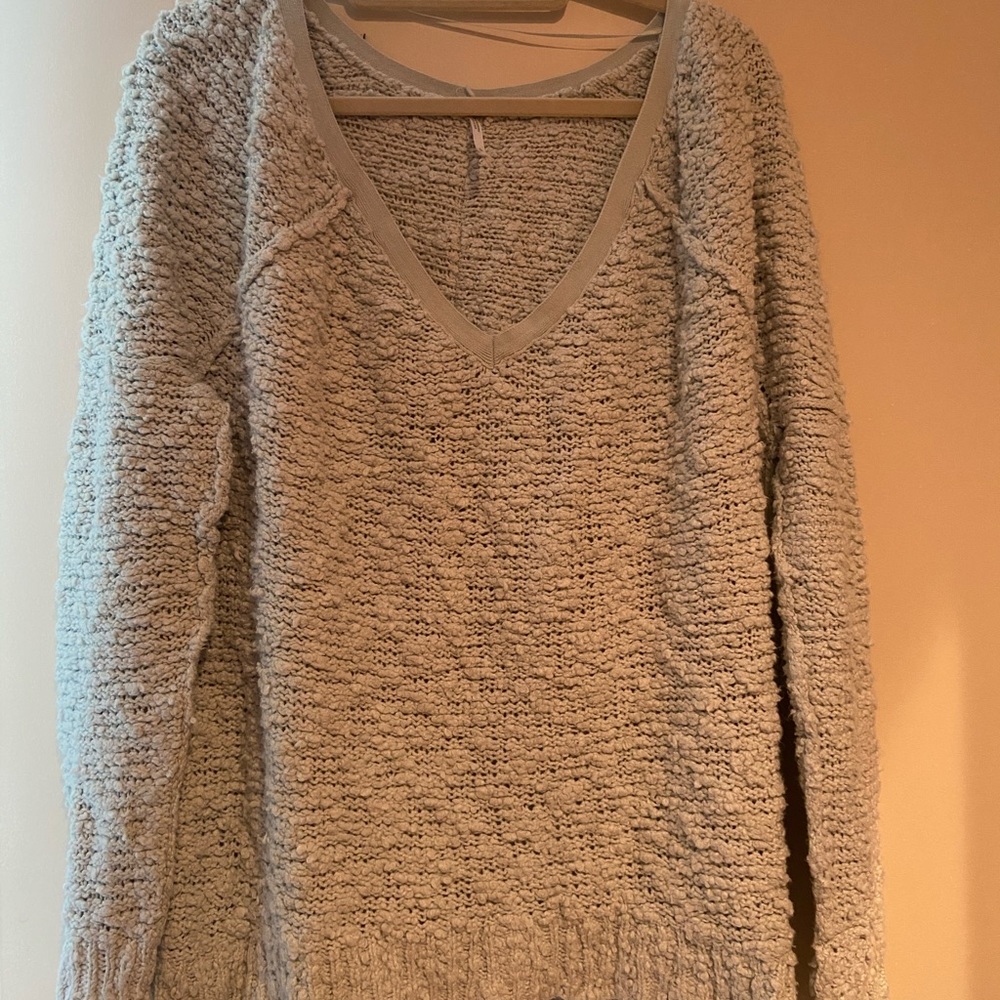 Free people light blue chunky oversized sweater